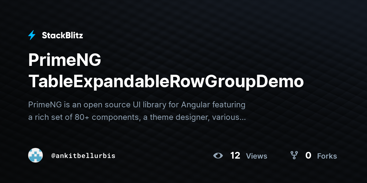 PrimeNG TableExpandableRowGroupDemo - StackBlitz