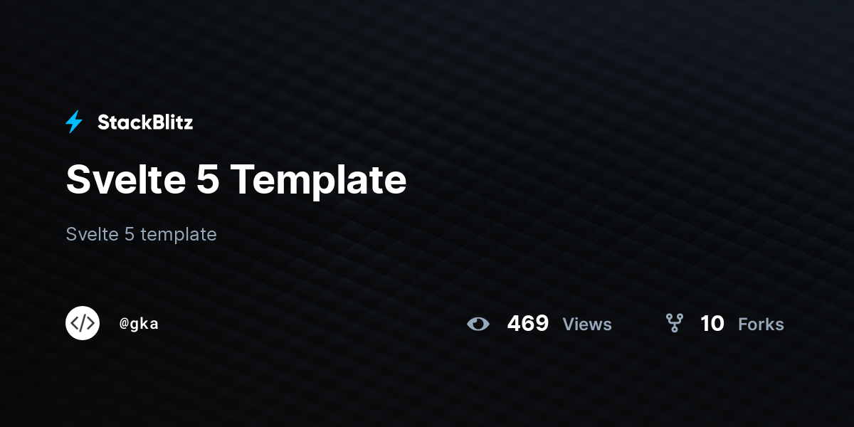 Svelte 5 Template - StackBlitz