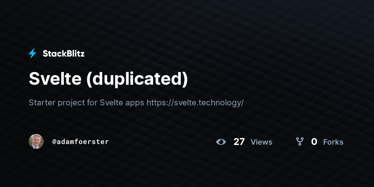 Svelte (duplicated) - StackBlitz