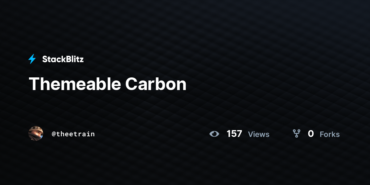 Themeable Carbon - StackBlitz