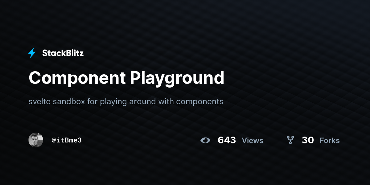 Component Playground - StackBlitz