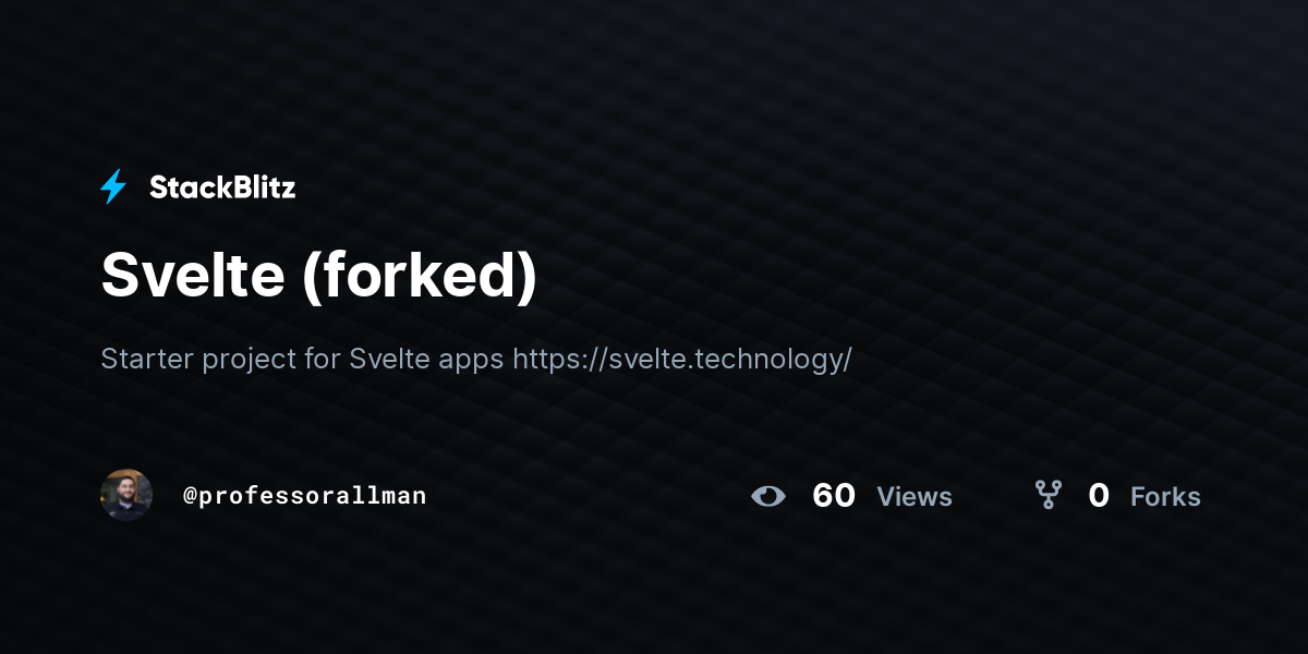 Svelte (forked) - StackBlitz