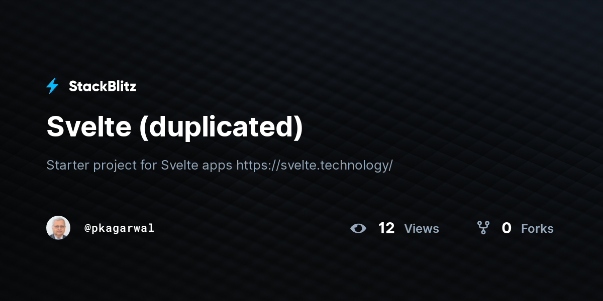 Svelte (duplicated) - StackBlitz