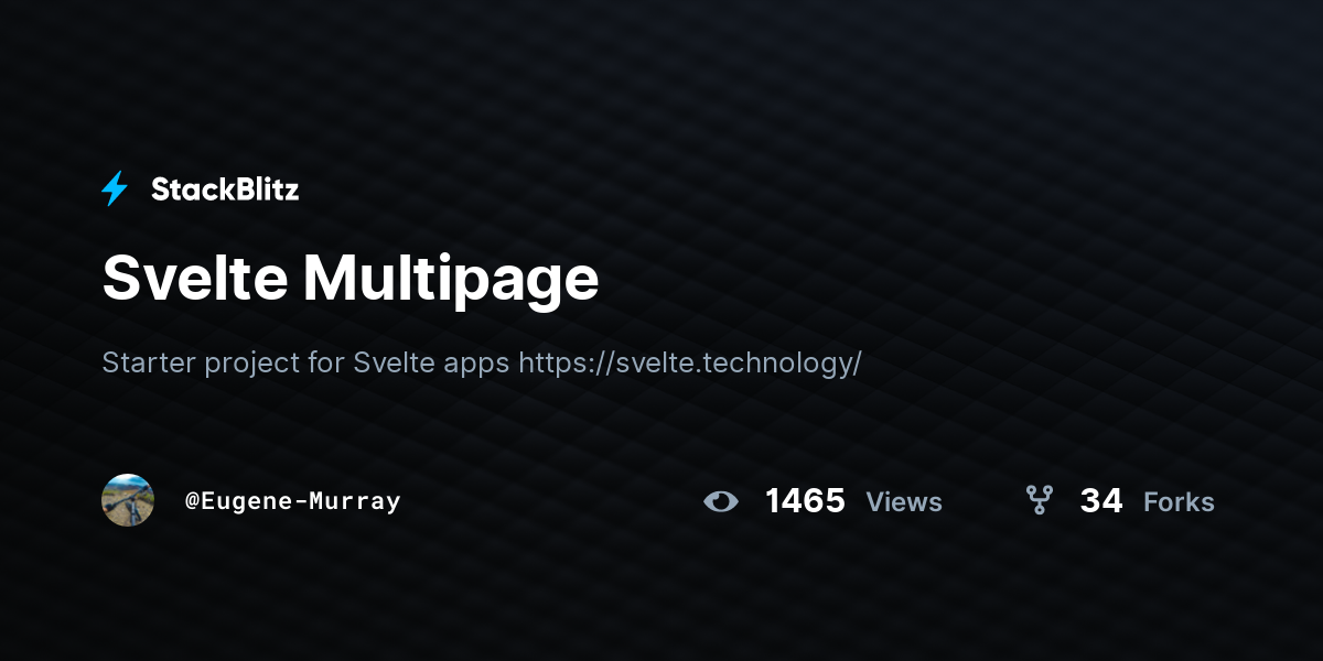 Svelte Multipage - StackBlitz