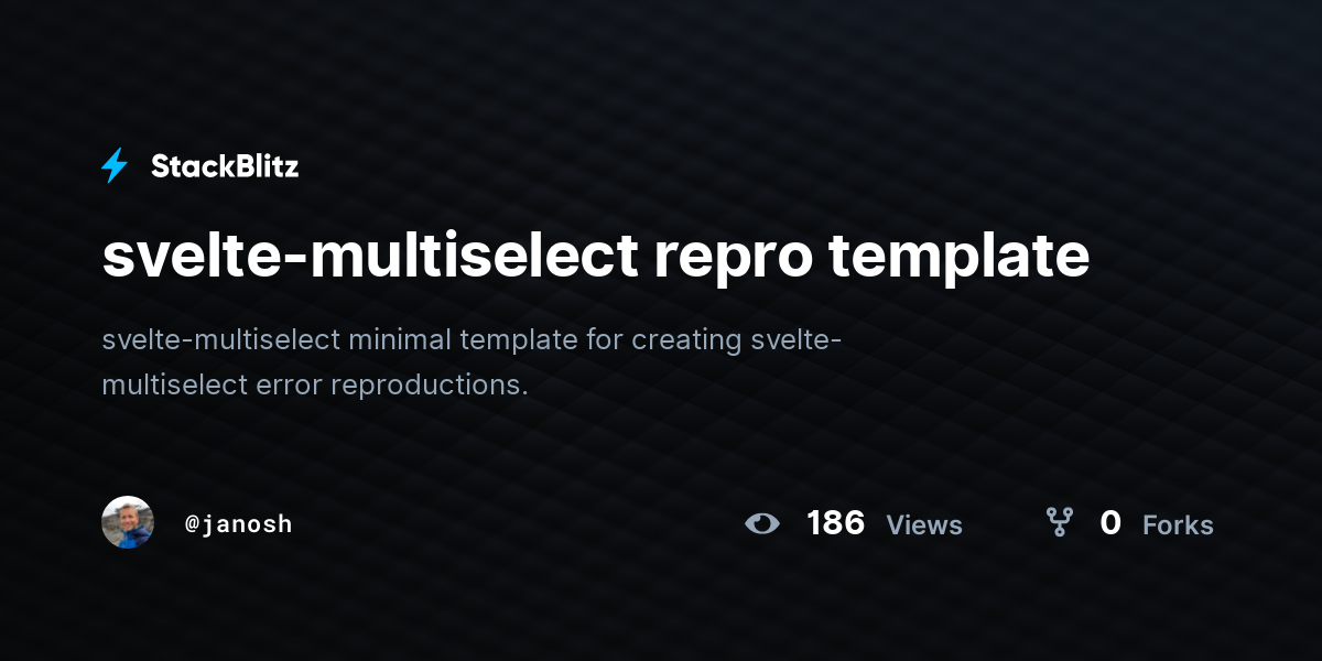 svelte-multiselect repro template - StackBlitz