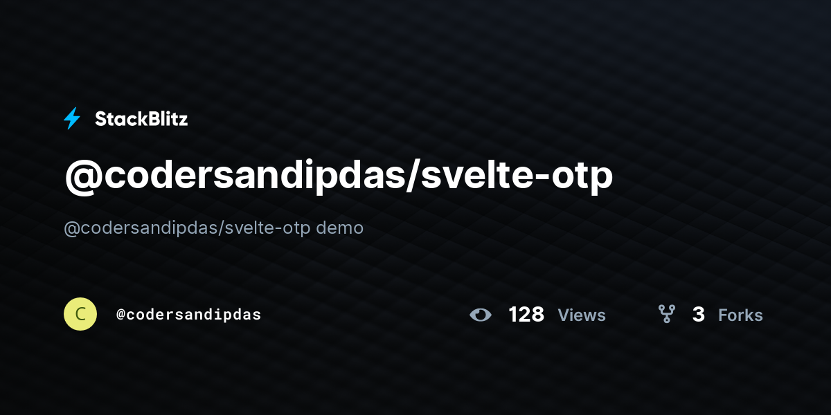 @codersandipdas/svelte-otp - StackBlitz