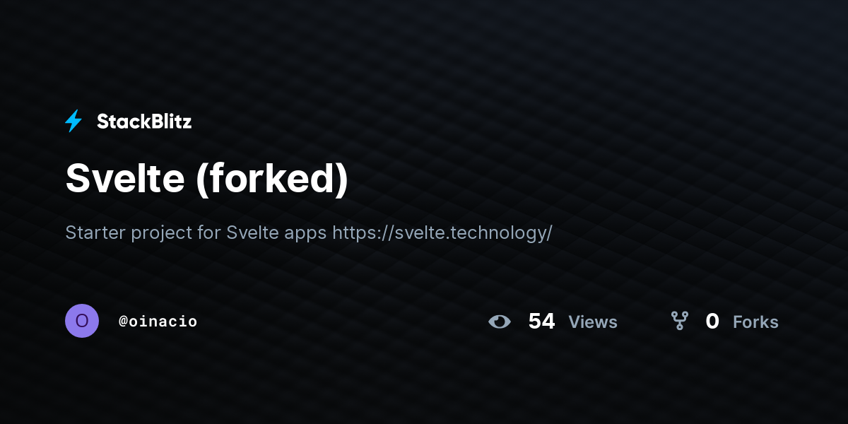 Svelte (forked) - StackBlitz
