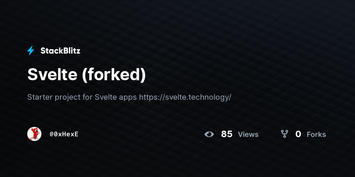 Svelte (forked) - StackBlitz