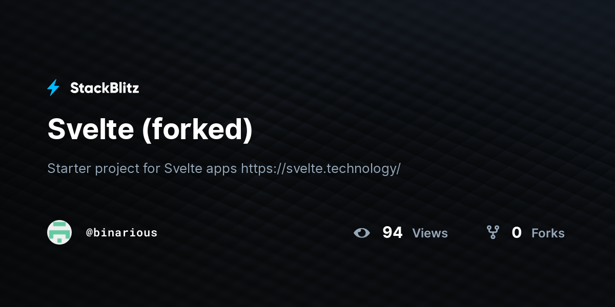 Svelte (forked) - StackBlitz