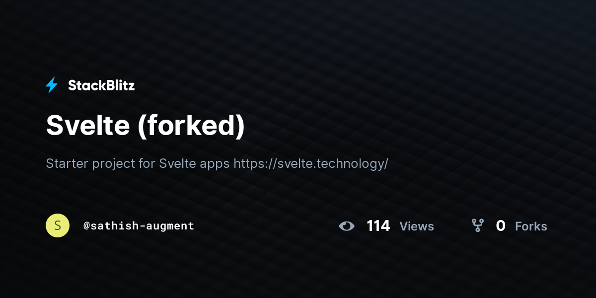 Svelte (forked) - StackBlitz