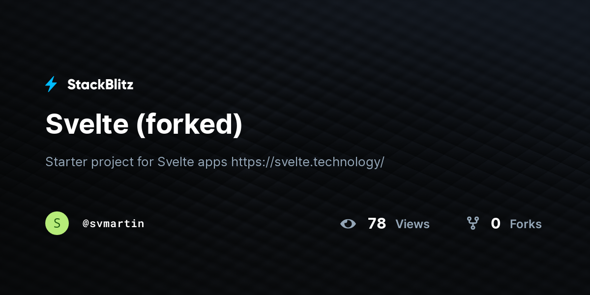 Svelte (forked) - StackBlitz