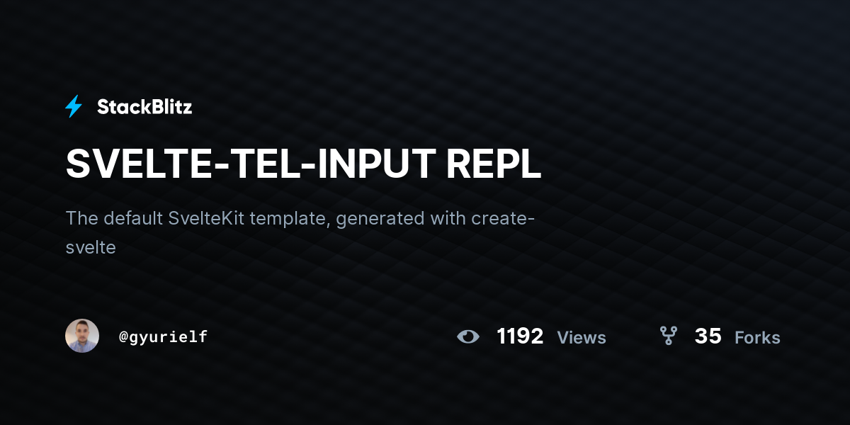 SVELTE-TEL-INPUT REPL - StackBlitz