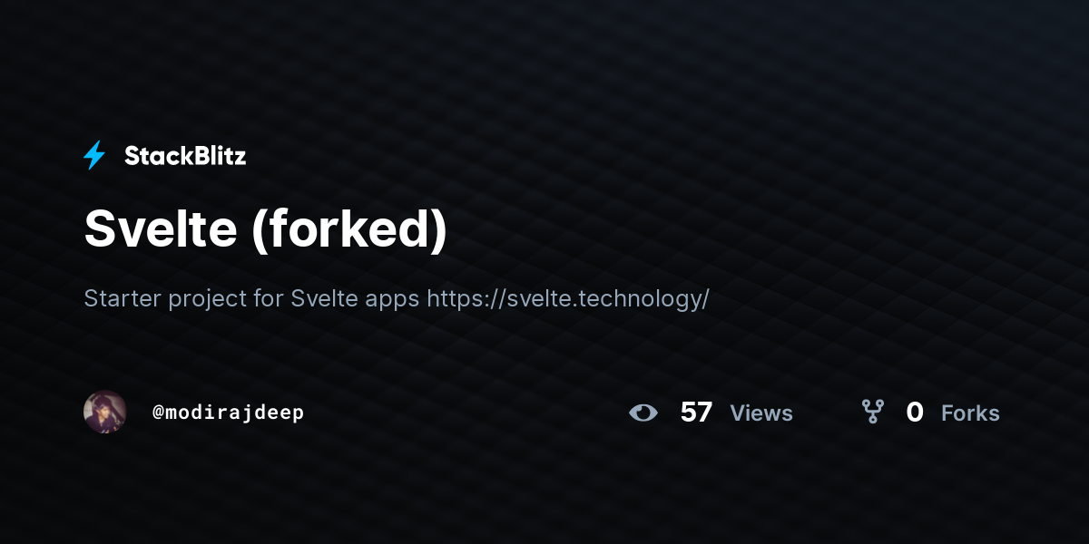 Svelte (forked) - StackBlitz