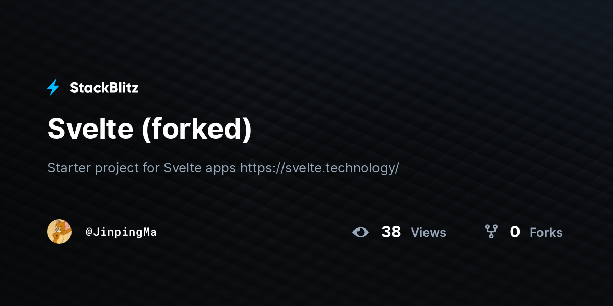 Svelte (forked) - StackBlitz