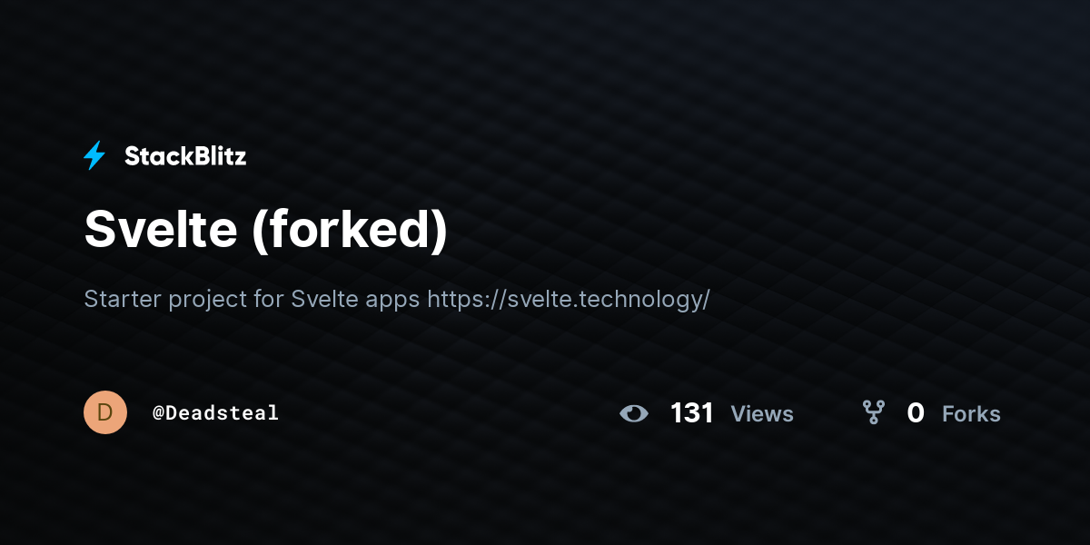 Svelte (forked) - StackBlitz