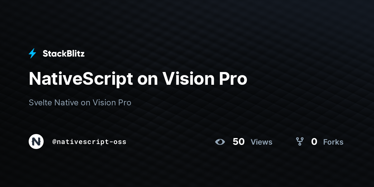 NativeScript on Vision Pro - StackBlitz