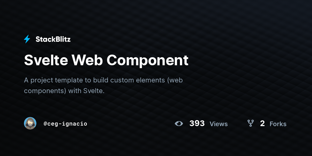 Svelte Web Component - StackBlitz