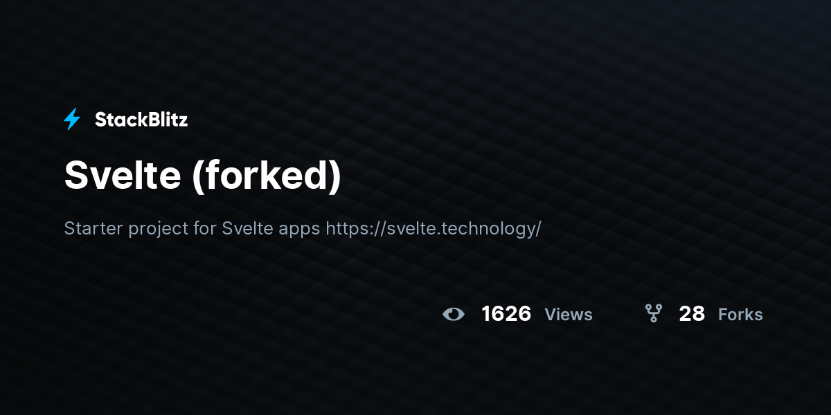 Svelte (forked) - StackBlitz