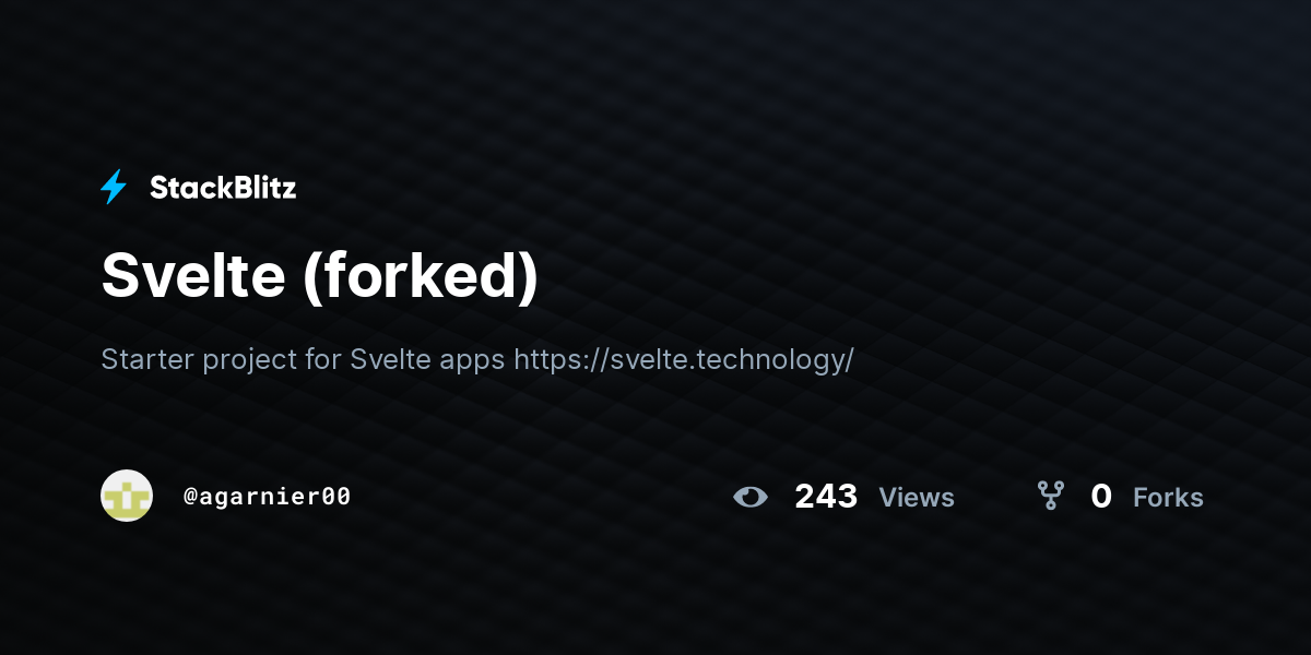 Svelte (forked) - StackBlitz