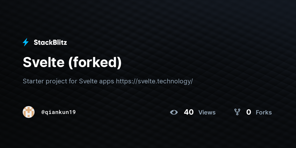 Svelte (forked) - StackBlitz