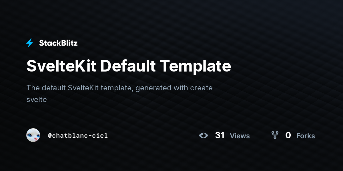 SvelteKit Default Template - StackBlitz