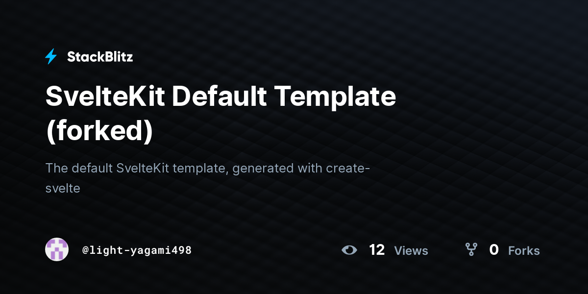 SvelteKit Default Template (forked) - StackBlitz
