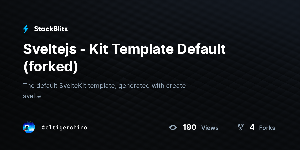 Sveltejs - Kit Template Default (forked) - StackBlitz