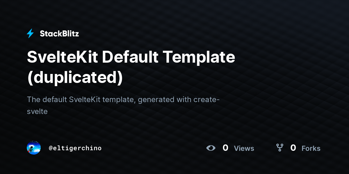 SvelteKit Default Template (duplicated) - StackBlitz