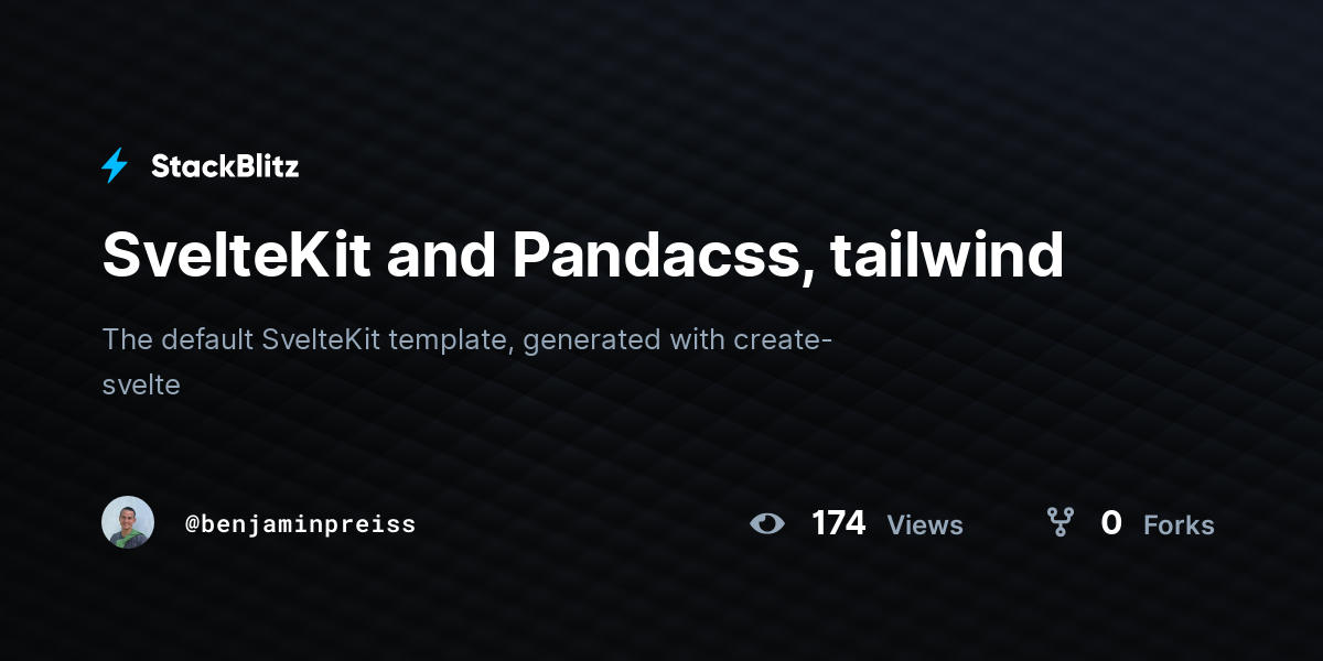 SvelteKit and Pandacss, tailwind - StackBlitz