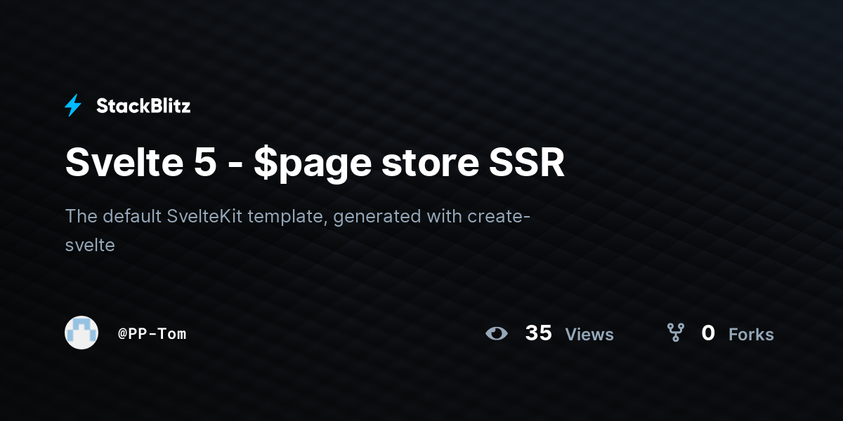 Svelte 5 - $page store SSR - StackBlitz