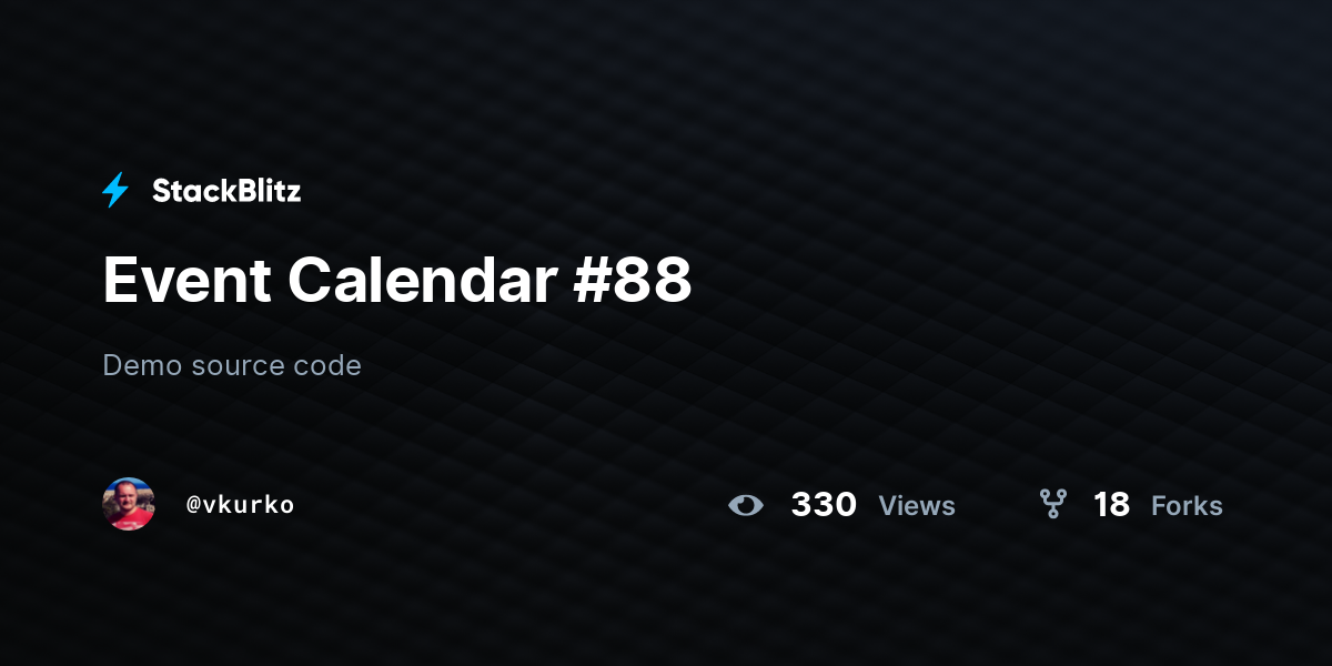 Event Calendar #88 - StackBlitz
