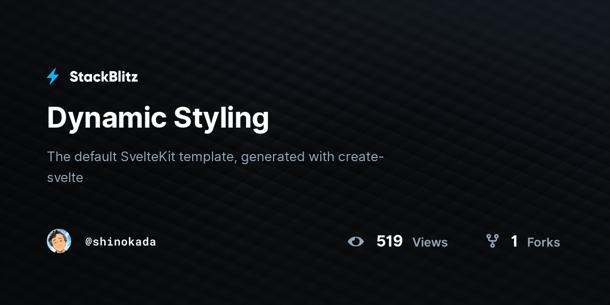 Dynamic Styling - StackBlitz
