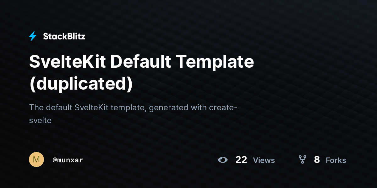 SvelteKit Default Template (duplicated) - StackBlitz