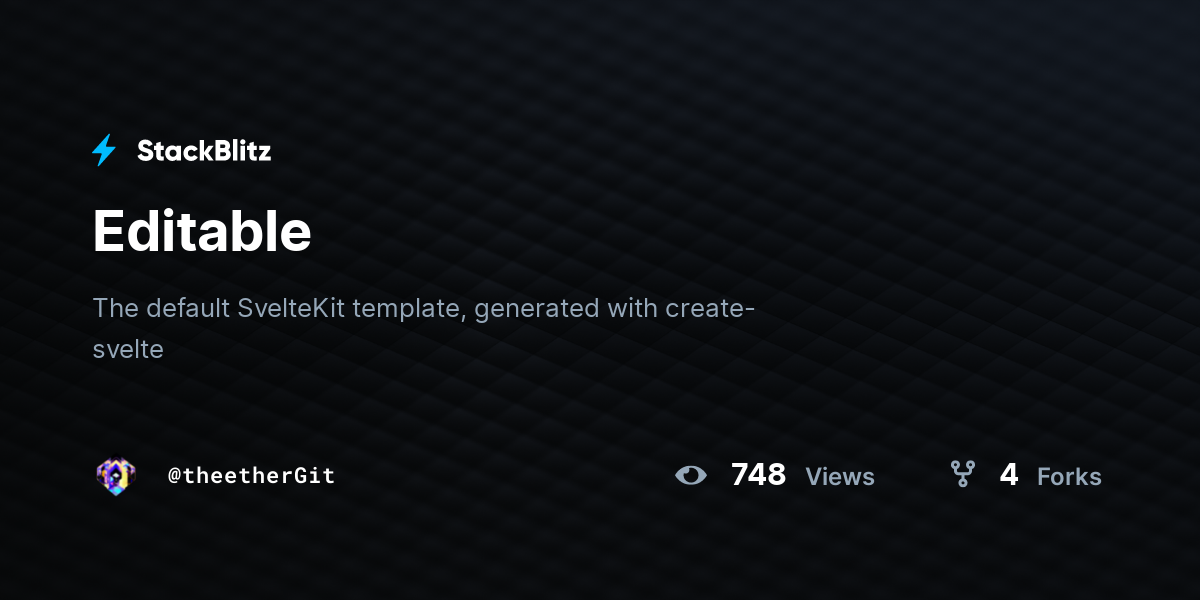 Editable - StackBlitz