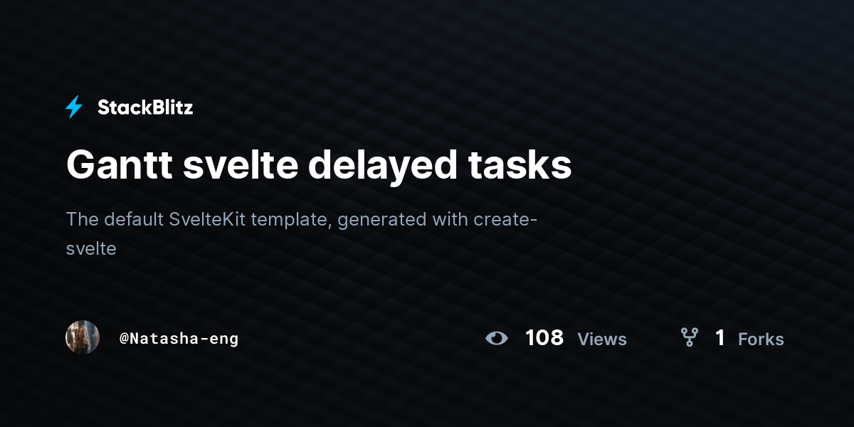 Gantt svelte delayed tasks - StackBlitz