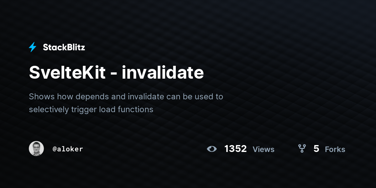 SvelteKit - invalidate - StackBlitz