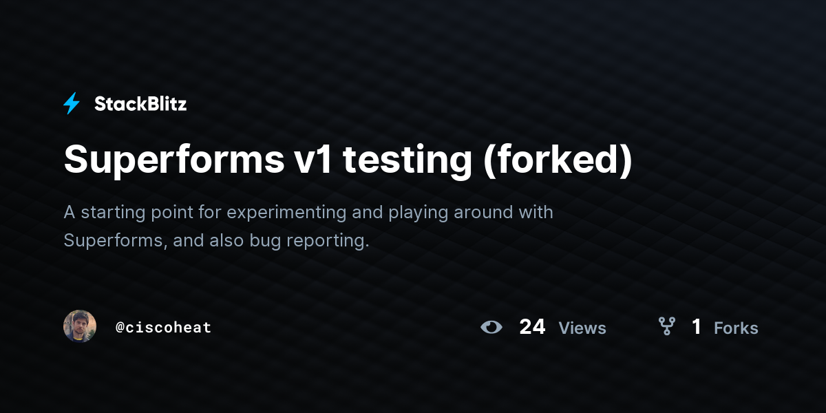 Superforms v1 testing (forked) - StackBlitz