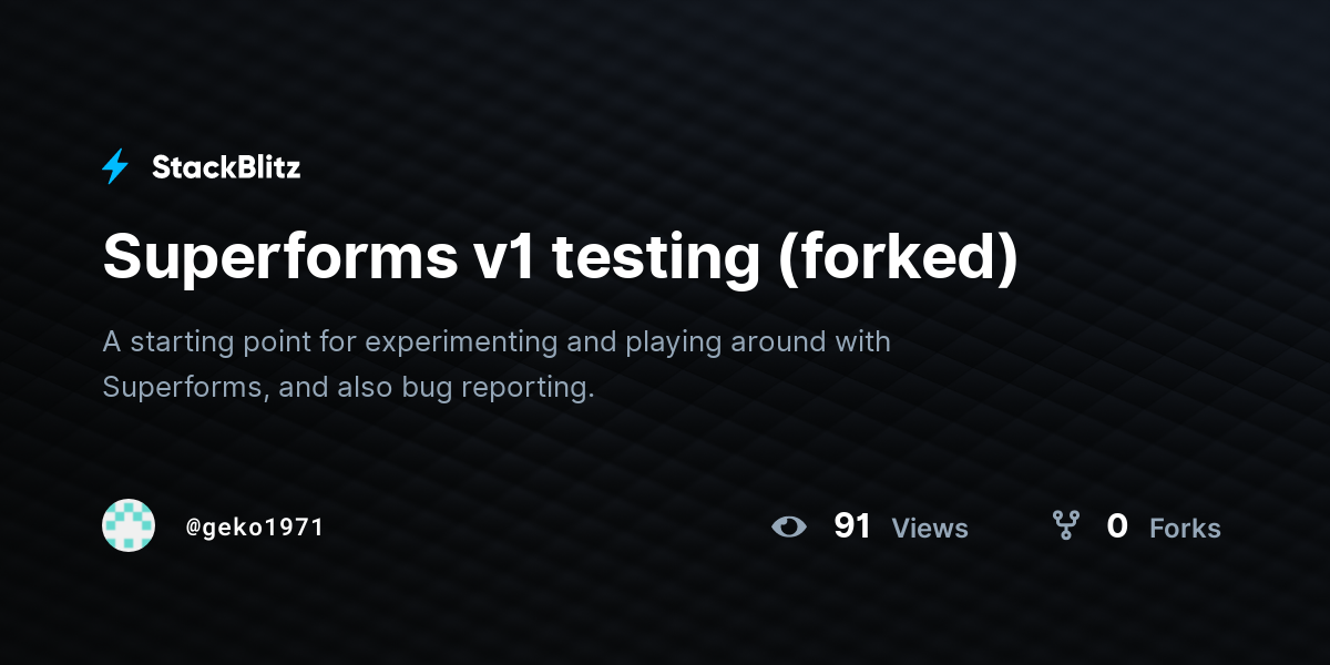 Superforms v1 testing (forked) - StackBlitz