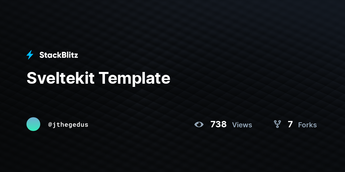 Sveltekit Template - StackBlitz