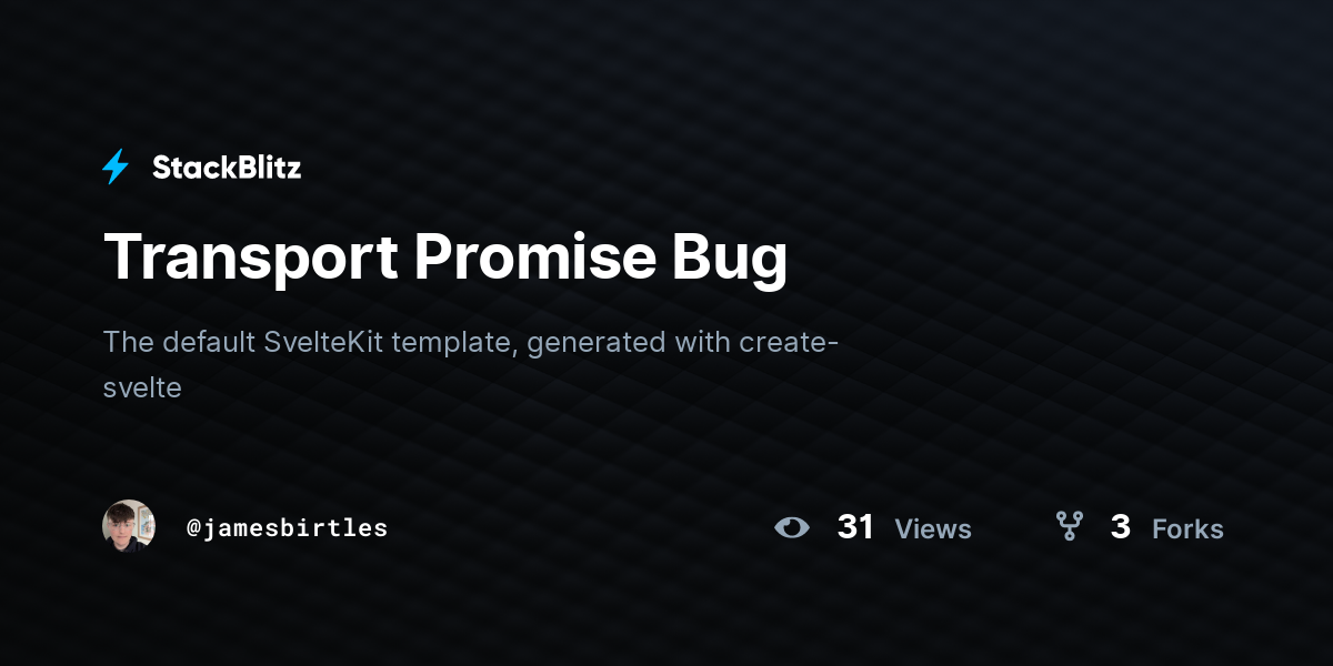 Transport Promise Bug - StackBlitz