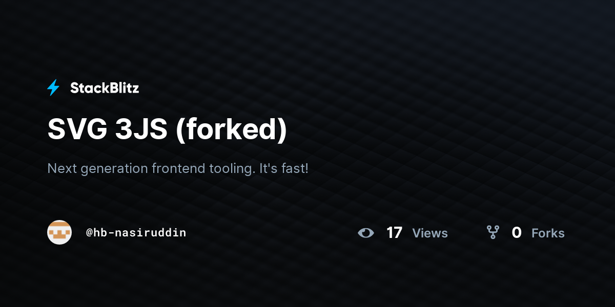 SVG 3JS (forked) - StackBlitz