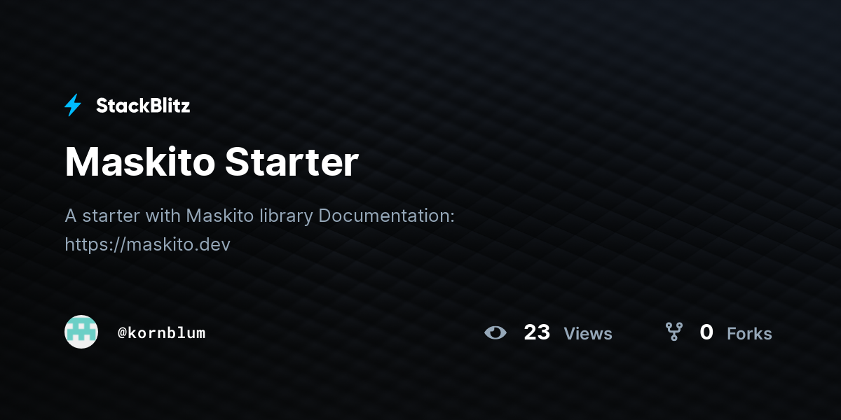 Maskito Starter - StackBlitz