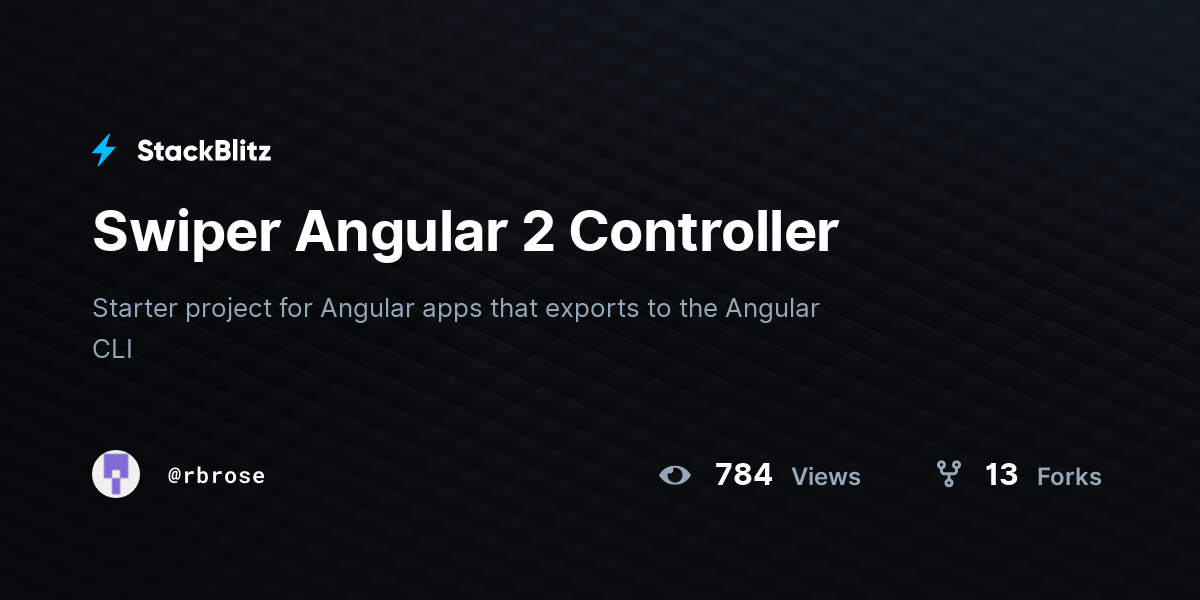 Swiper Angular 2 Controller - StackBlitz