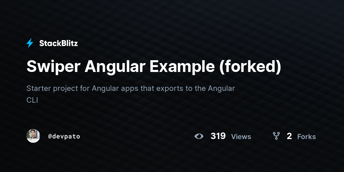 Swiper Angular Example (forked) - StackBlitz