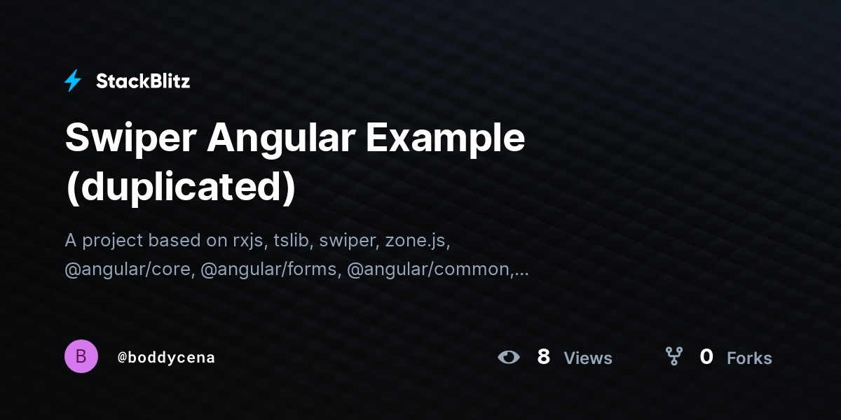 Swiper Angular Example (duplicated) - StackBlitz