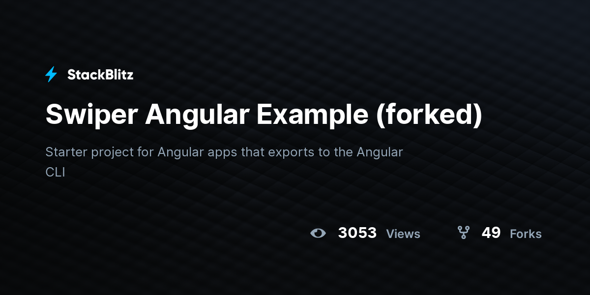 Swiper Angular Example (forked) - StackBlitz