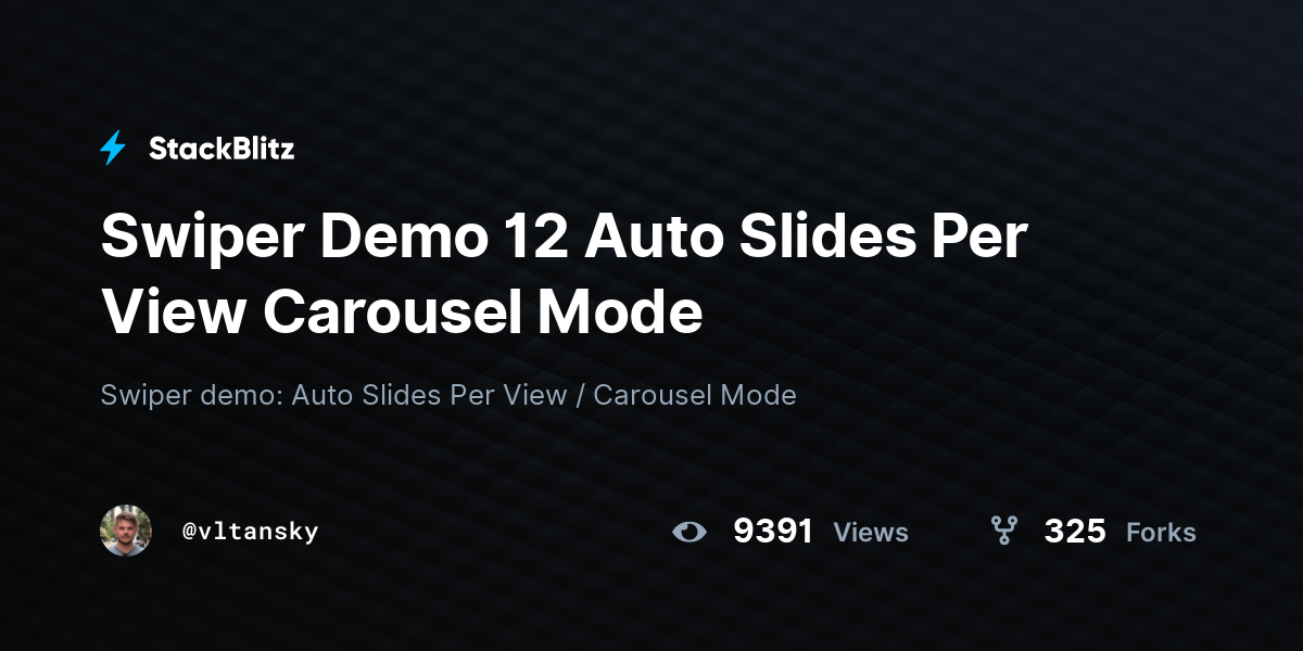 Swiper Demo 12 Auto Slides Per View Carousel Mode - StackBlitz
