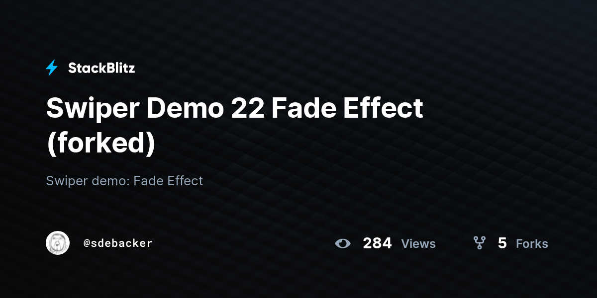Swiper Demo 22 Fade Effect (forked) - StackBlitz