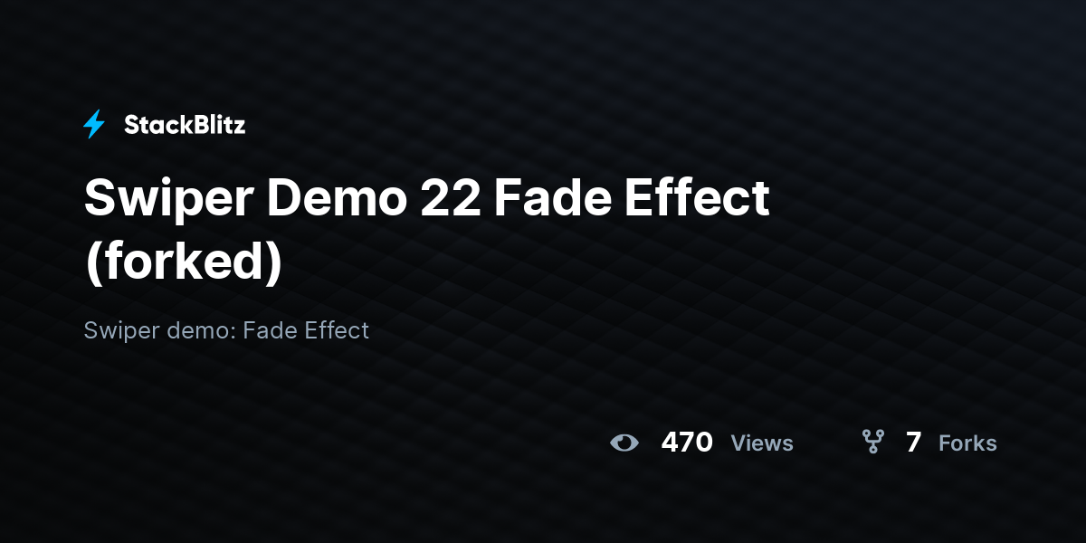 Swiper Demo 22 Fade Effect (forked) - StackBlitz