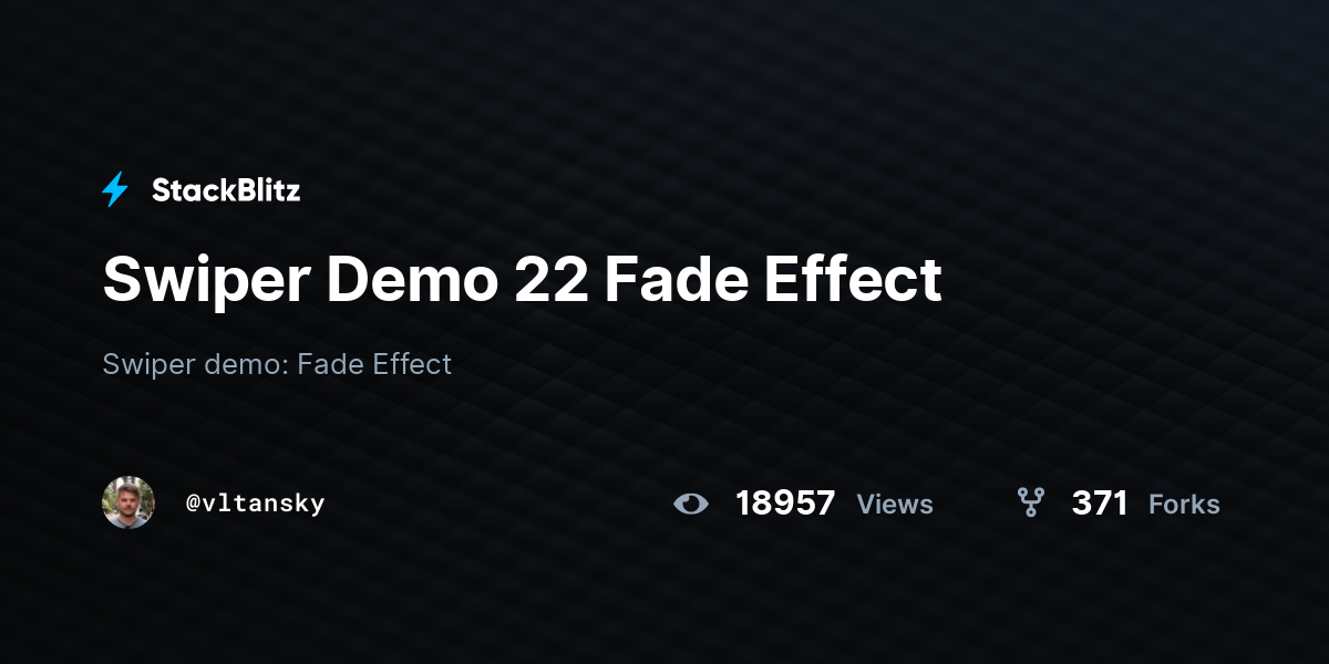 Swiper Demo 22 Fade Effect - StackBlitz